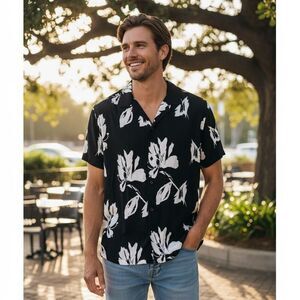 Porter & Ash Kinetic Stretch Short Sleeve Button Down Shirt Large